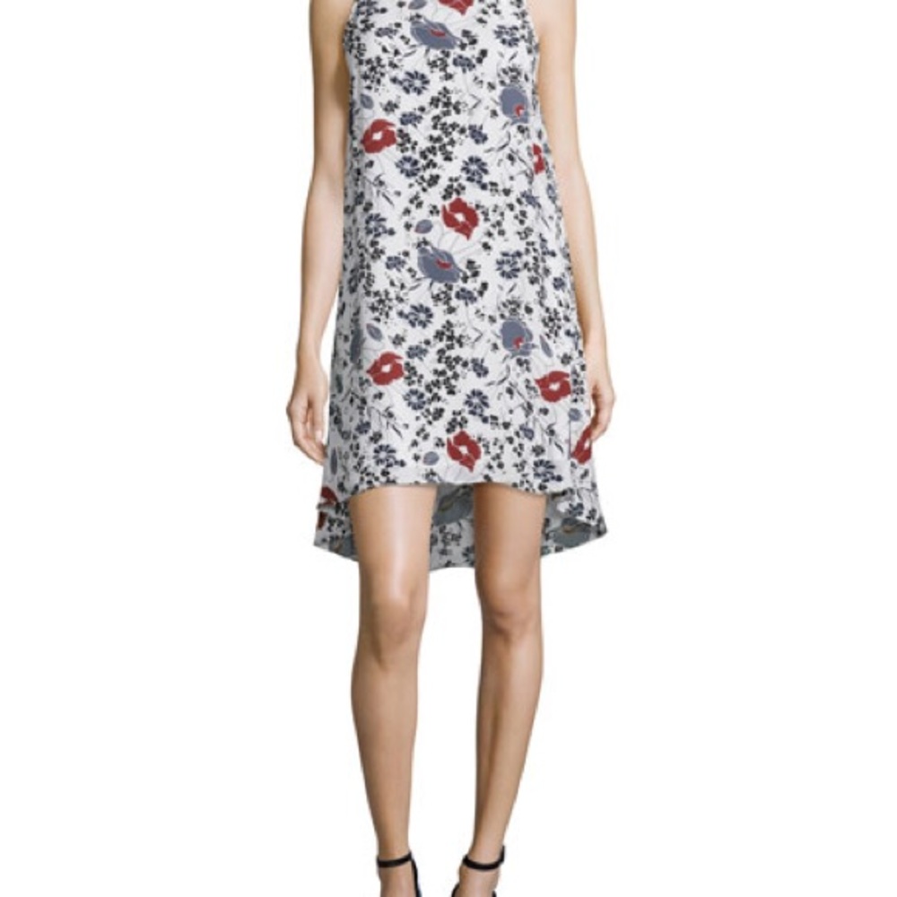 THEORY 100% silk dress Adlerdale Marigold Floral Print Silk Dress